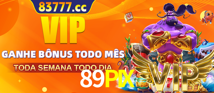 Banner promocional do 89PIX oferecendo 100% de recompensas adicionais contínuas para quem fizer o login diário (Daily sign-in), com um mascote de coelho.
